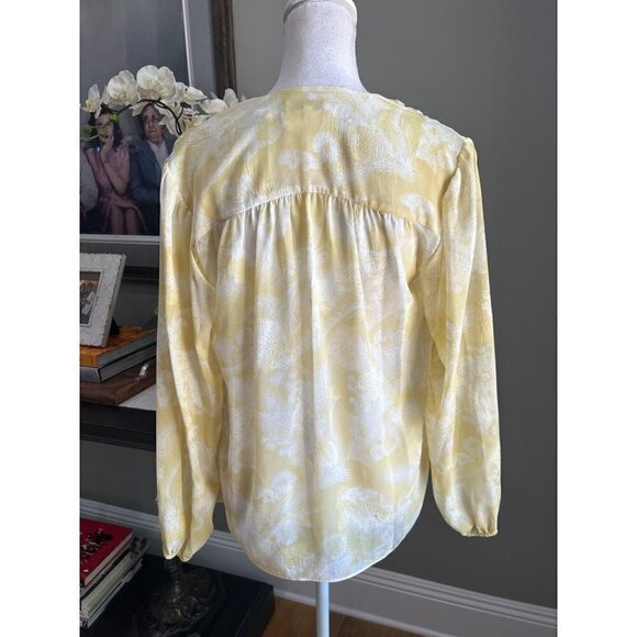 Vince Wheat Shirred Popover Top Yellow Womens Size XS - Picture 9 of 13